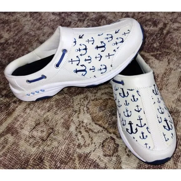 Women's Easy Spirit Travelport Nautical Anchor Clogs (Size 7.5) - Picture 3 of 7